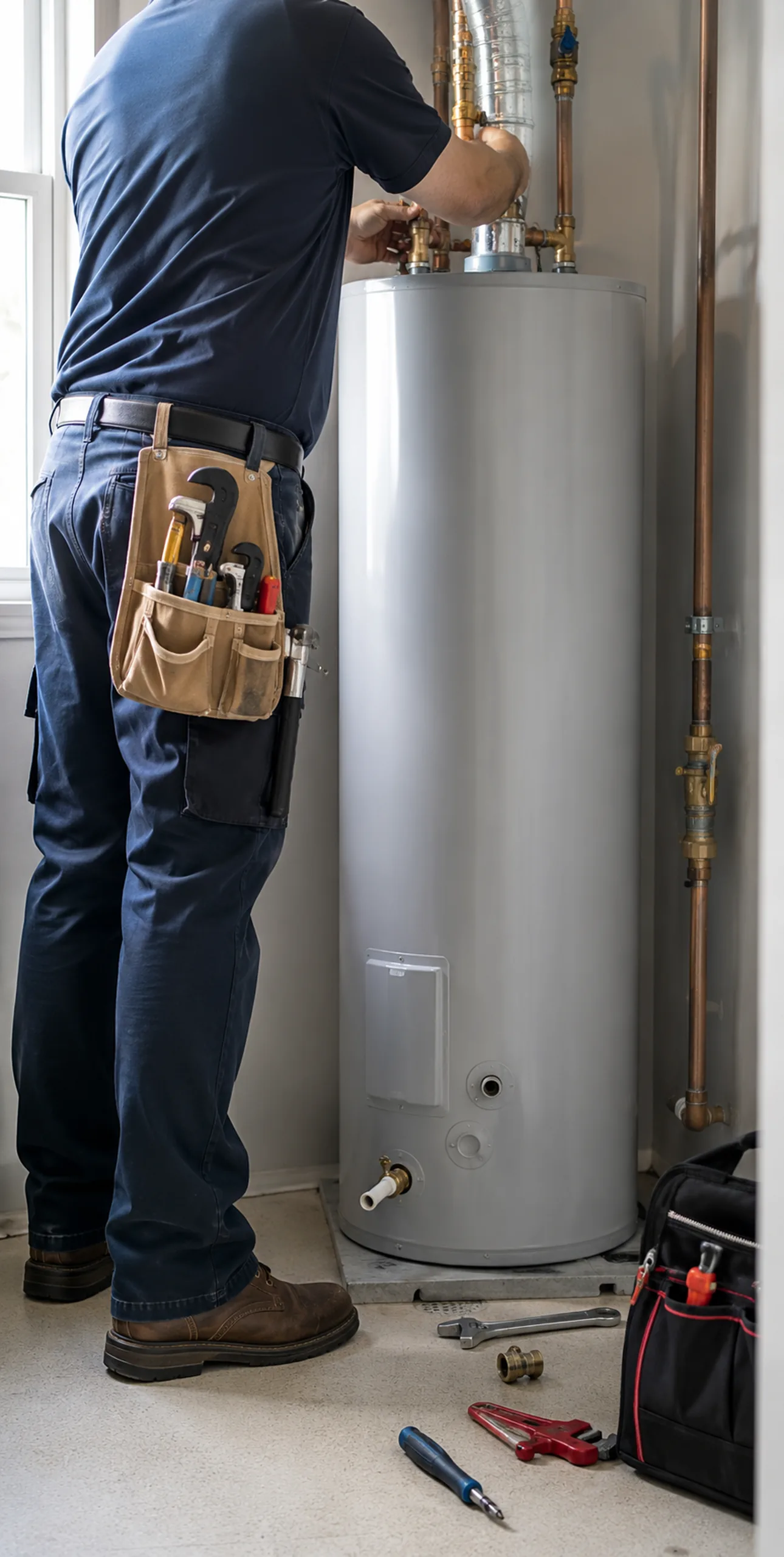 Plumber in Springfield - OR tightening a supply line under a kitchen sink